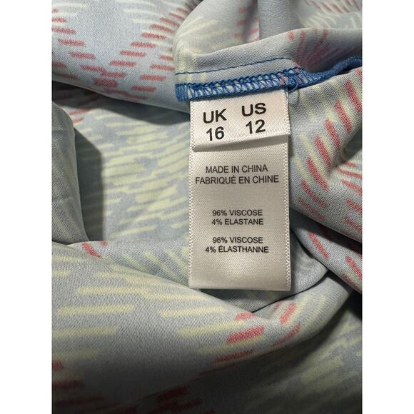 KITRI Lennox Blue Check Ruched Shirt Dress Size US 12 / UK 16 - Picture 6 of 8